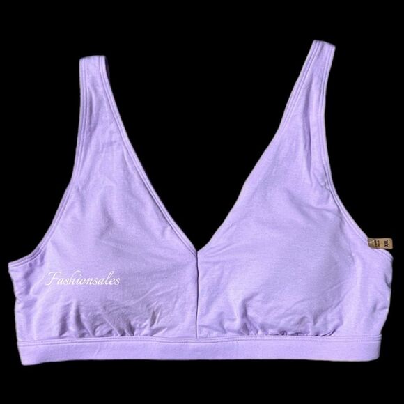 Victoria’s Secret Pink Cotton Removable Padding Lounge  bralette bra Purple XXL - Picture 1 of 3